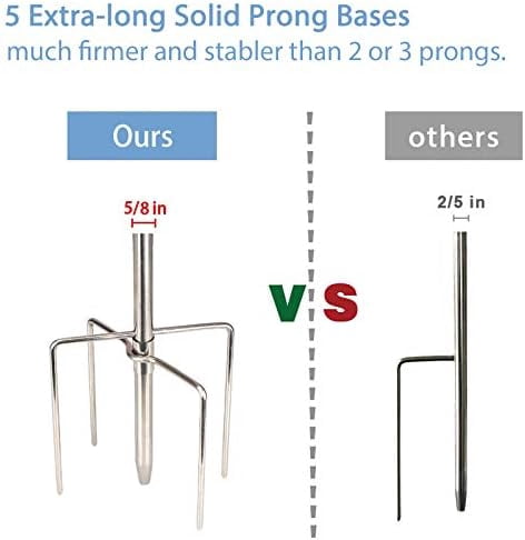 Bird Feeder Pole,30 to 62 inch Adjustable Shepherds Hook Heavy Duty 5 Prong Metal Hanger Hook Garden Plant Hooks for Wedding Decoration(1 Pack)