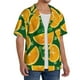 thumbnail image 2 of Fotbe Orange Camisa Estampada de Manga Corta para Hombre, Casual de Verano, Estilo Playero, Sin Arrugas-Small, 2 of 5