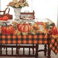 thumbnail image 4 of Fall Tablecloth 60x102 Inch Rectangle, Plaid Pumpkin Print Waterproof Wrinkle-Resistant Table Cloth for Autumn Thanksgiving Harvest Dining Kitchen Decor, 4 of 7