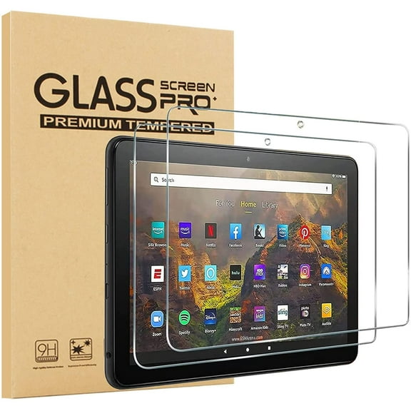 [2-Pack] EpicGadget Glass Screen Protector for 2021 Amazon Fire HD 10 / Fire HD 10 Plus / Fire HD 10 Kids / Fire HD 10 Kids Pro Tablet (11th Generation, 2021 Release) Tempered Glass Film 9H Hardness