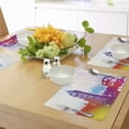 thumbnail image 4 of Ambesonne Urban Place Mats Set of 4, Historical Big Ben UK, Standard Size, Purple Red Yellow, 4 of 6