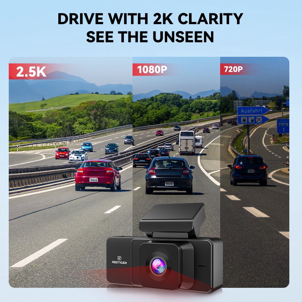 REDTIGER A3 Dash Camera,  3 Channel, 2.5K Front + 1080P Dash Cam Front and Rear and Inside, Free 32GB Card, WiFi Car Security Camera, WDR Night Vision, 24H Parking Monitor