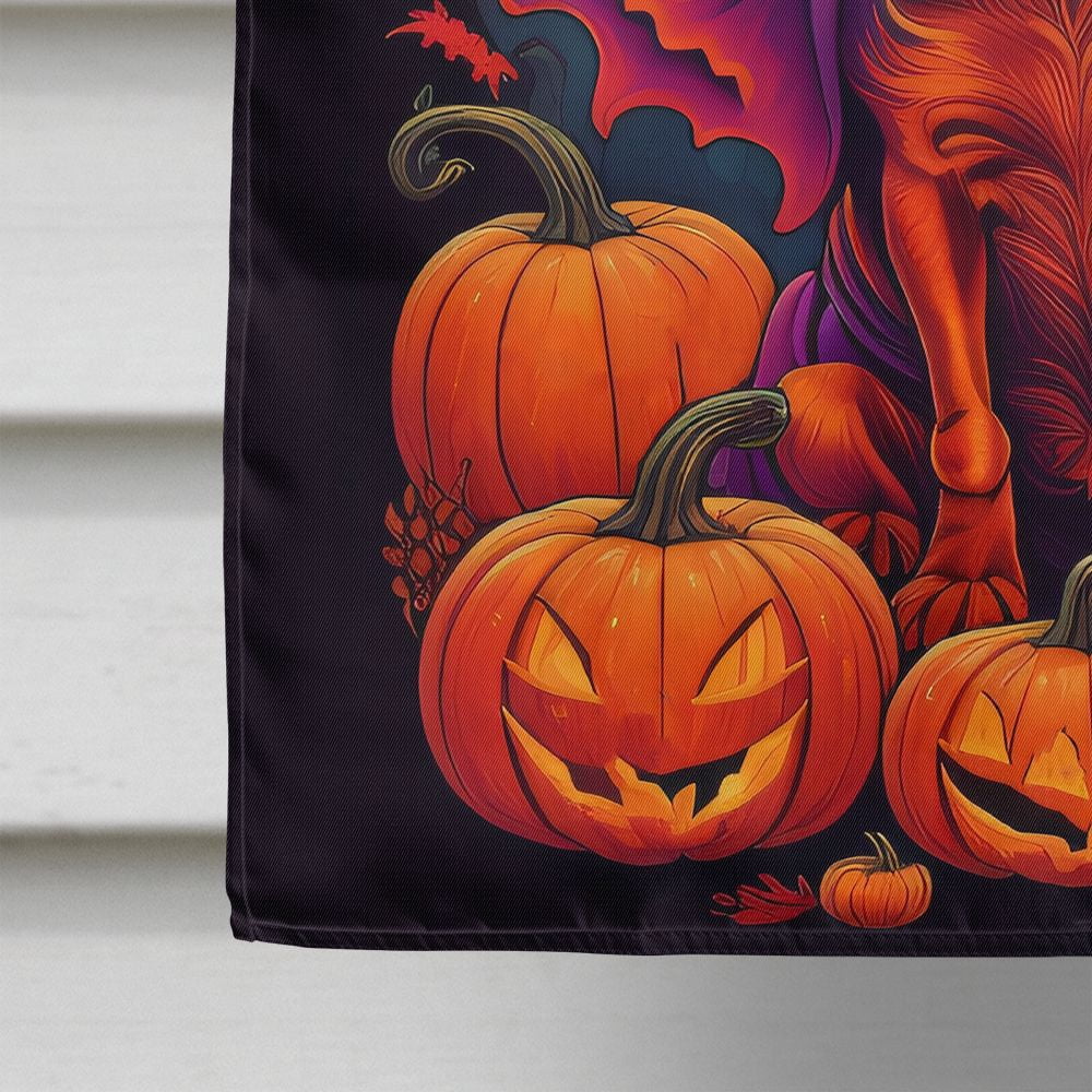 Halloween Dachshund Dog House Flag 28x40IN Double-Sided Polyester Decorative Sleeve Pole Flag for Outdoor Home Garden