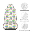 thumbnail image 4 of Wukai Rainbow Llama Full Set Car Seat Covers with Soft Padding Universal Auto Front Seats Protector and Cushion Mat, 4 of 5