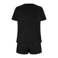 thumbnail image 6 of LYXSSBYX Womens Pajama Sets Women's Home Clothing Pajama Set Knitted Fabric Short Sleeved Shorts Two-Piece Set, 6 of 9