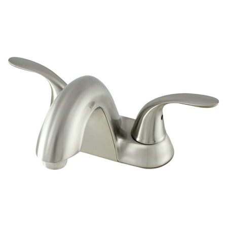 WMF-4224DSSLP-BN -Hybrid Metal Lavatory Bathroom faucet Double Handle, mid-rise spout ,Brushed Nickel