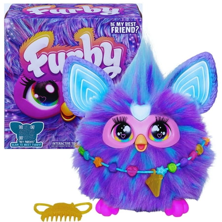 (1) PACKS Furby Purple Interactive Plush Toys with 15 Fashion Accessories Voice Activated Animatronic Dancing Soft Toy for Kid Toddlers Christmas Holiday Birthday Gifts for 6 Yrs Old Up