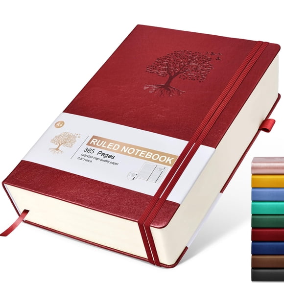 Cuaderno de Diario con Líneas Ansopu 365 Páginas A4 con Cubierta de Cuero