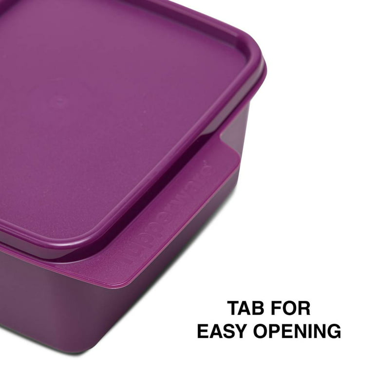 Tupperware Heritage 3PC Plastic Food Storage Container Set Purple
