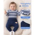 thumbnail image 5 of KIMI BEAR Newborn Baby Boy Layette Set 0-3 Months Winter Clothes 3 Packs Rompers Pants Coat with Hat Gloves Outfits Set Essentials Clothing Gray, 5 of 9