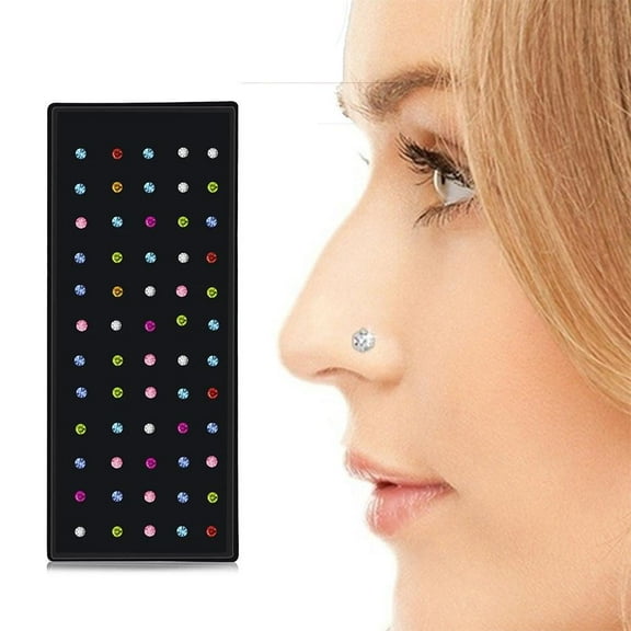 FurNest 18mm Thin Nose Studs with Hoop Ball Jewelry and Bar Available in 2 Col