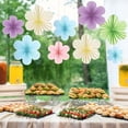 thumbnail image 2 of FWSA WRAPS Pastel Paper Flowers Decorations For Wall,Hanging Fans Floral Backdrop Decoration,Set of 9 Blue,Pink,Purple,Yellow, 2 of 6