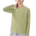 thumbnail image 3 of Babcutegg Long Sleeve Breathable Cotton T-Shirt for Kids – Unisex Casual Base Layer Top for Sports, Everyday Wear, and Layering Green Size 14-15, 3 of 10