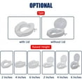 thumbnail image 6 of Raised Toilet Seat with Lid 300 Lbs Heavy Duty Elevated Toilet Seat with Tightening Clamps Raised Toilet Seats for Most Elongated Toilets (White, 2 Inches), 6 of 6