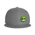 thumbnail image 3 of DouZhe Flat Brim Cap Snapback Hat, Cartoon Angry Alien Prints Adjustable Gray Adult Baseball Cap, 3 of 6