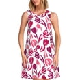 thumbnail image 1 of Disketp Tulips Flowers para Vestido sin Mangas para Mujeres, Vestidos de Verano para Mujeres, Casual y Holgado para la Playa, 1 of 7