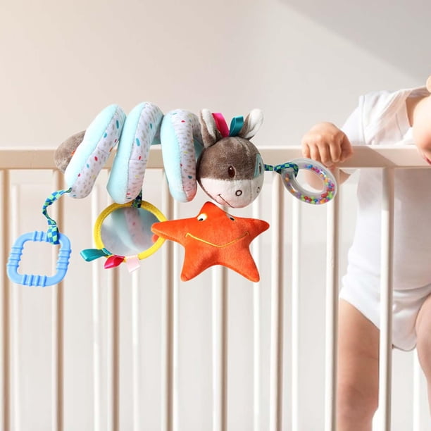 Jouet Suspendu En Peluche éléphant Pour Bébé – Avec Anneau De Dentition – Sensoriel, éveil – Dès La Naissance à 36 Mois – Lavable