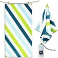 thumbnail image 4 of Whale Flotilla Microfiber Large Beach Towel, 2 Pack Quick Dry Beach Towel Sand Free Cooling Travel Camp Pool Towel Set, Super Absorbent and Portable, Green and Pink 30x60 Inch, 4 of 7