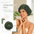 thumbnail image 3 of Gorro de ducha reutilizable Edoneery Waterproof para mujer, verde y morado, 3 of 6