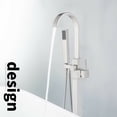 thumbnail image 6 of Brushed Nickel Freestanding Bathtub Faucet Floor Mounted Tub Filler Mixer, 6 of 12