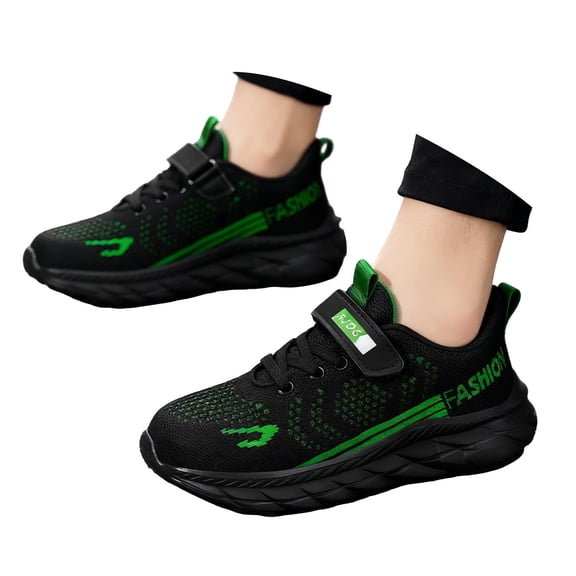 Djtdsds Kids Breathable Mesh Sneakers Adjustable Strap Lightweight Running Shoes Size:9.5-10 Years