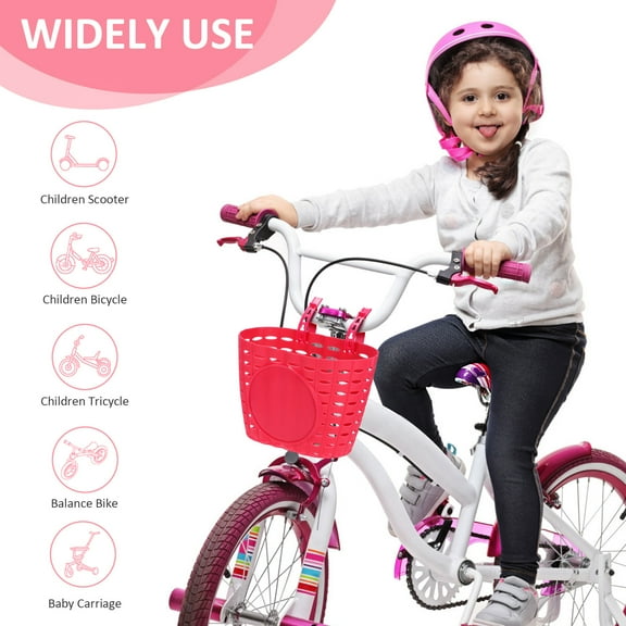 Luxshiny Kids Bike Basket Set with Hollow Design, Perfect for Daily Use and Easy Attachment