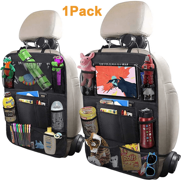 LIMICAR 1 Pack Car Seat Organizer,Waterproof Car Storage Back Seat Organizer, 10 Storage Pockets Car Organizers, Heavy Duty Stain Resistant Kick Mats for Kids Truck,Interior,Vehicle