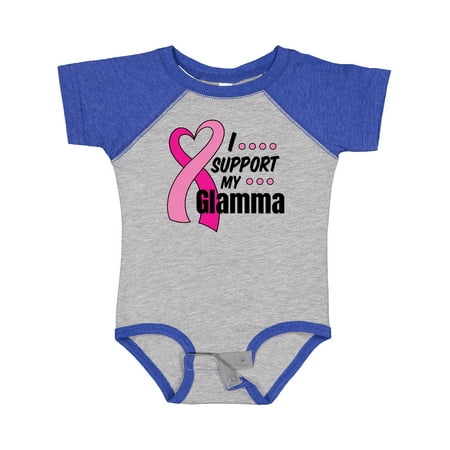 

Inktastic Breast Cancer Awareness I Support My Glamma with Pink Ribbon Gift Baby Boy or Baby Girl Bodysuit