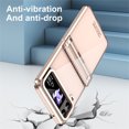 thumbnail image 4 of ELEHOLD for Samsung Galaxy Z Flip 3 Rugged Clear Case with Hinge Protection Transparent Clear Luxury Plating Shockproof Protective Case for Samsung Z Flip 3,Rosegold, 4 of 6
