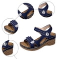 thumbnail image 5 of Rokment Orthopedic Wedges Walking Sandals for Women 2026 Summer Comfortable Leather Open Toe Platform Chunky High Heels Work Dress Sandals Adjustable A Size 6, 5 of 7