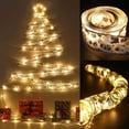 thumbnail image 2 of A Led Ribbon Christmas Lights Battery Powered String Lights For Christmas Tree Party Decor Indoor Outdoor 16.4 Feet Silver Warm White, 2 of 9