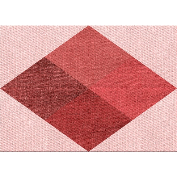 Ahgly Company Indoor Rectangle Patterned Deep Rose Pink Area Rugs, 3' x 5'