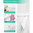 thumbnail image 3 of No Hook Shower Curtain with Snap in Liner, Christmas Pink Xmas Tree Santa Claus Snowflake Hotel Shower Curtains for Bathroom, Washable Shower Curtain Liner Set with Mesh Top Window, 54"x78", 3 of 6