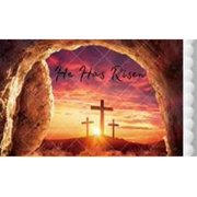 10 x 16 He Has Risen Religious Edible Image Cake Topper for Half Sheet Cake, by TNCT. (1 Count)