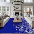 thumbnail image 3 of 6'x9' Area Rugs, Blue Botanical Indoor Outdoor Area Rug for Living Room Bedroom, Farmhouse Spring Summer Flower Washable Bathroom Rugs Kitchen Floor Carpet Mats Home Decor Aesthetic, 3 of 8