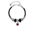 thumbnail image 2 of Delight Jewelry Purple Crystal Heart Daughter Celtic Knot Leather Bead Bracelet, 7"+2" Extender, 2 of 4