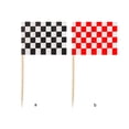 thumbnail image 4 of pitrice 100 Pieces Accessories Racing Toothpicks Flags Markers Mini Muffin Cocktail Fruit Sticks Food Dining black white plaid 1Set, 4 of 6