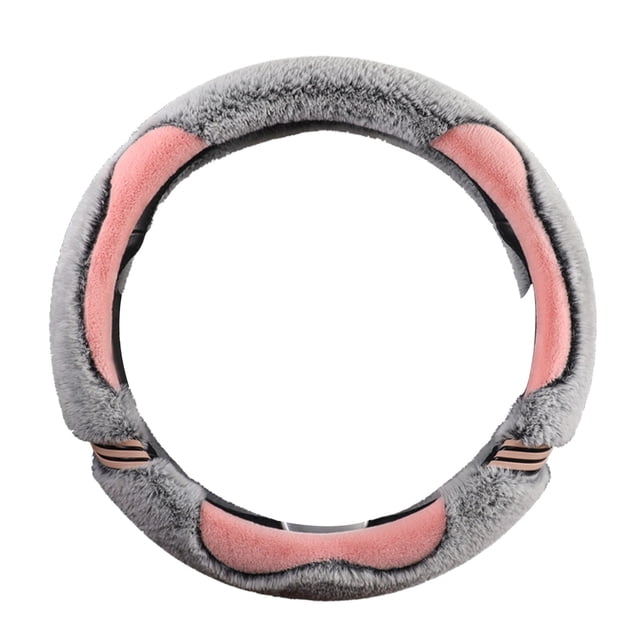 Steering Wheel Cover, Warm Winter Non-Slip Car Steering Wheel Cover, Universal Fit for Most Cars, Trucks and SUVs, Soft Plush Interior Accessory for Cold Weather Driving Comfort and Enhanced Grip