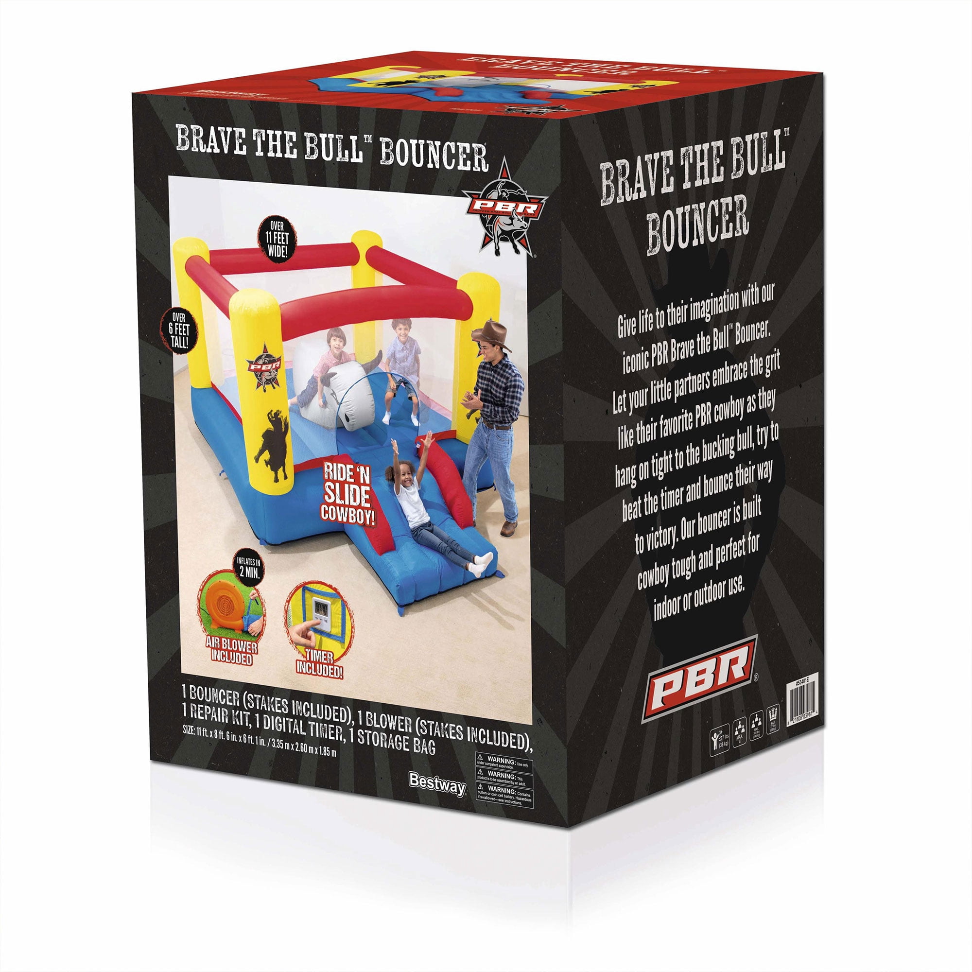 Bestway PBR 11' x 8'6" x 6'1" Brave the Bull™ Inflatable Child Bouncer
