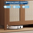 thumbnail image 5 of BouPower Modern Rattan Sideboard Buffet Storage Cabinet with Doors, Boho Narrow Accent Credenza Cabinet with Storage Coffee Bar Console Table for Kitchen, Entryway, Living Room, Dining Room, 5 of 8