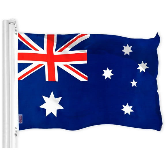 G128 - Australia Flag 3x5 ft Printed Brass Grommets 150D Quality Polyester Flag Indoor/Outdoor - Much Thicker and More Durable than 100D and 75D Polyester