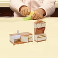 thumbnail image 1 of Simución Escena de cocina Muebles duraderos Escena Props Manualidades Horno de gofres Máquina Licuadora para decoración Yotijar Cocina de casa de muñecas, 1 of 8