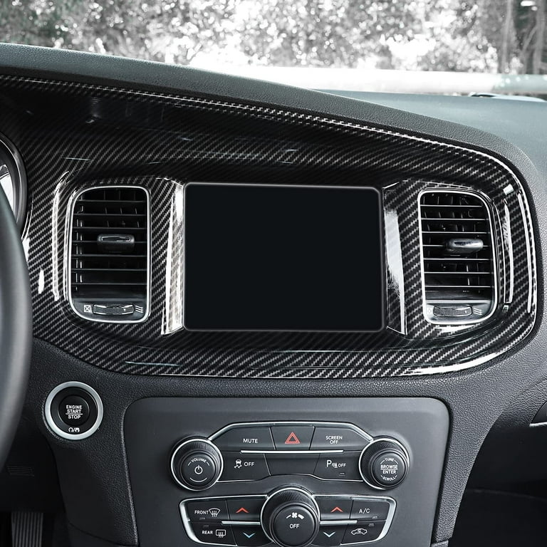 Car Carbon Fiber Interior Console Air Conditioner Adjust Panel Cover Trim For Charger 2015 2020