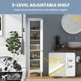 thumbnail image 4 of Patiojoy Armoire de Rangement de Salle de Bain Autoportante Armoire de Rangement Haute et Étroite avec 1 Tablette Ajustable 1 Tiroir et 2 Portes, 4 of 10
