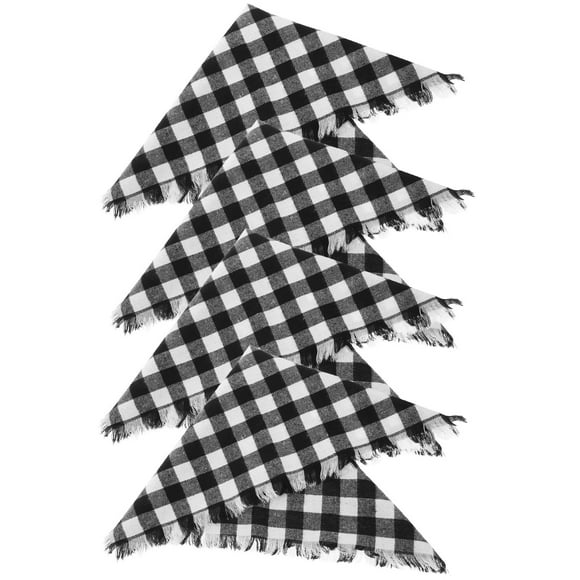 CRAFTHROU 4pcs Buffalo Check Plates Napkins Cotton Decorative Beach Parties Rustic Elegance Men Women