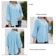 thumbnail image 5 of Camisa con botones para mujer, cuello en V, color puro, manga tres cuartos, camisa con cuello en V y botones para mujer, 5 of 6