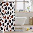 thumbnail image 3 of Manfei Rustic Cow Print Shower Curtain 72Wx78L,Minimalist Animal Pattern Bath Curtain,Black Brown, 3 of 6