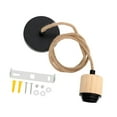 thumbnail image 4 of Lámpara colgante con cable E27, accesorio para cafetería, sala de estar. Madera negra, 4 of 9