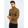 thumbnail image 4 of Chunky Knit Turtleneck Sweater - Brown/Black, 4 of 11