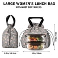 thumbnail image 5 of Pioneer Flower Floral Print Pattern Drawstring Lunch Bag Women - Drawstring Lunch Bag Insulated for Work Office - Stain-Resistant Large Lunchbags for Women with Multi-Pockets, 5 of 6